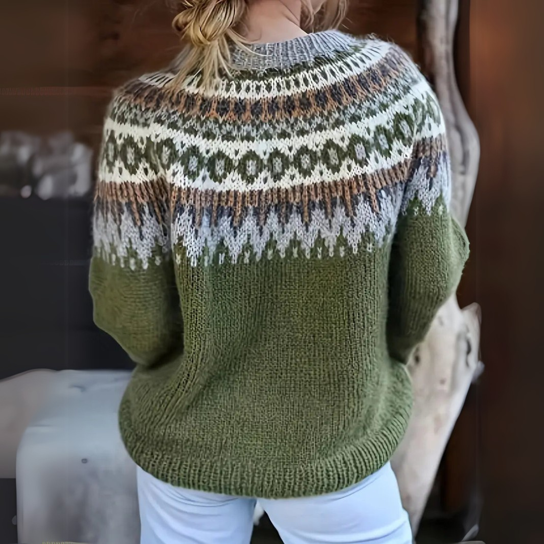 Lillian - Jacquard Vintage Print Sweater
