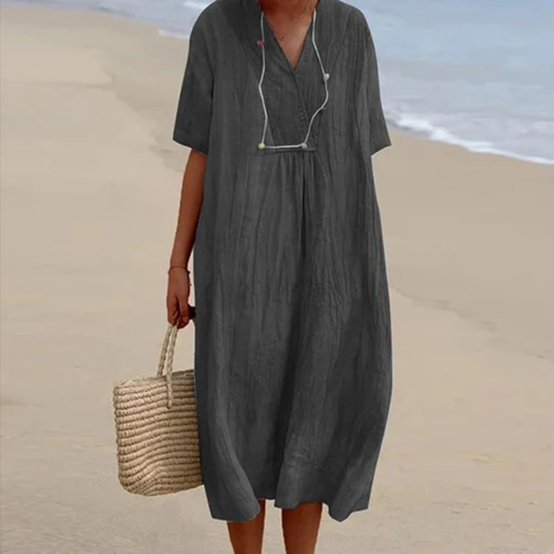 Quinley - Lekka sukienka maxi dla kobiet inspirowana stylem vintage