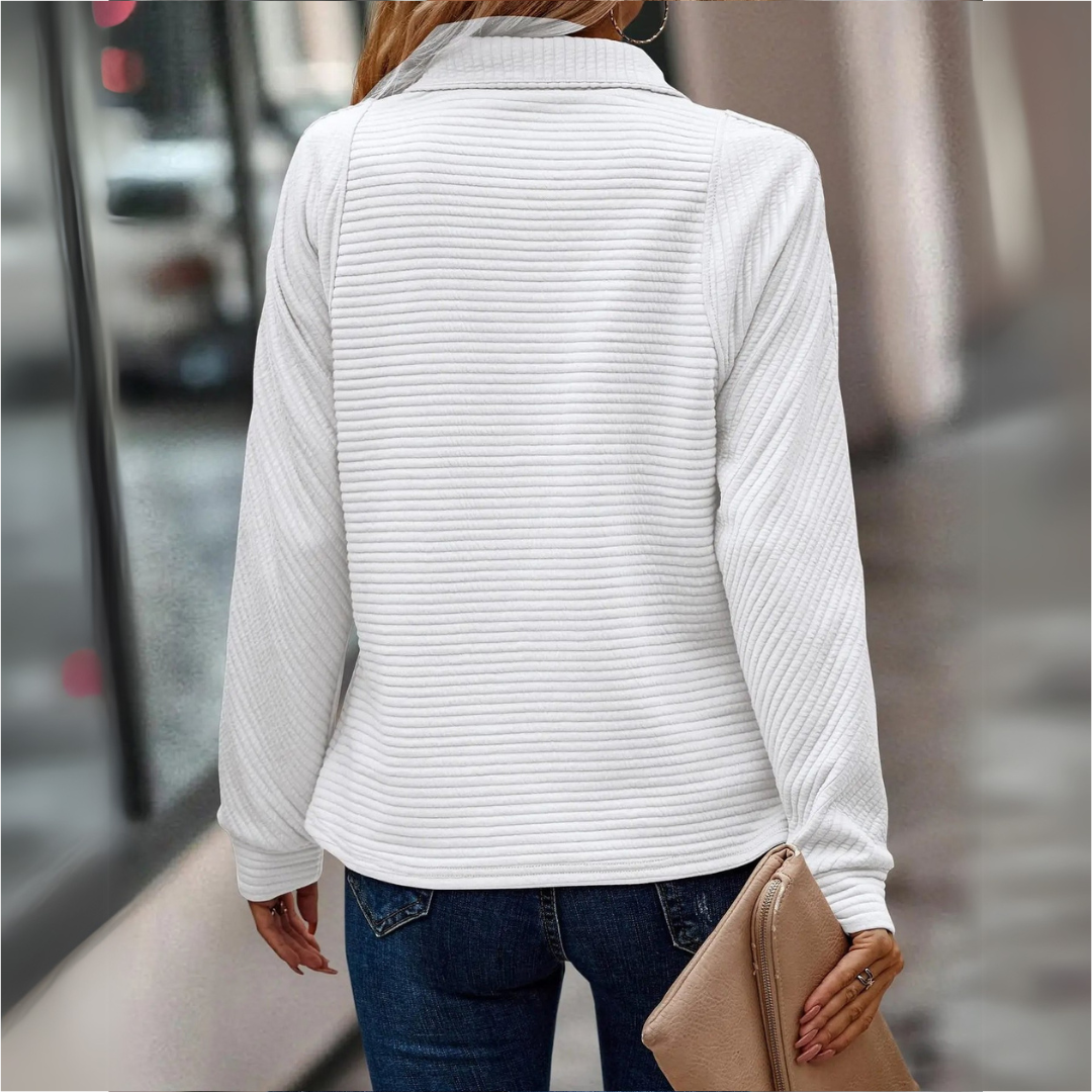 Suzanne - Bluza z półsuwakiem i detalami