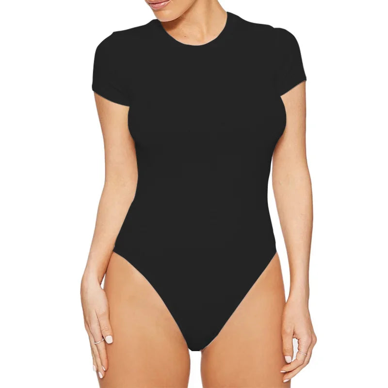 JANELLE™ – Klasyczny Body z Krótkim Rękawem