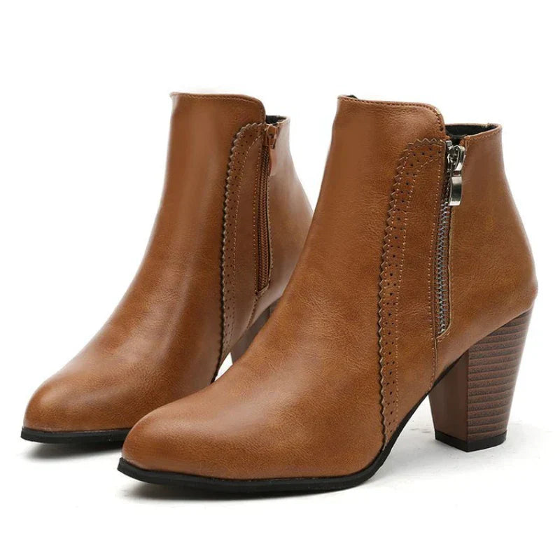 Buty retro z grubym obcasem
