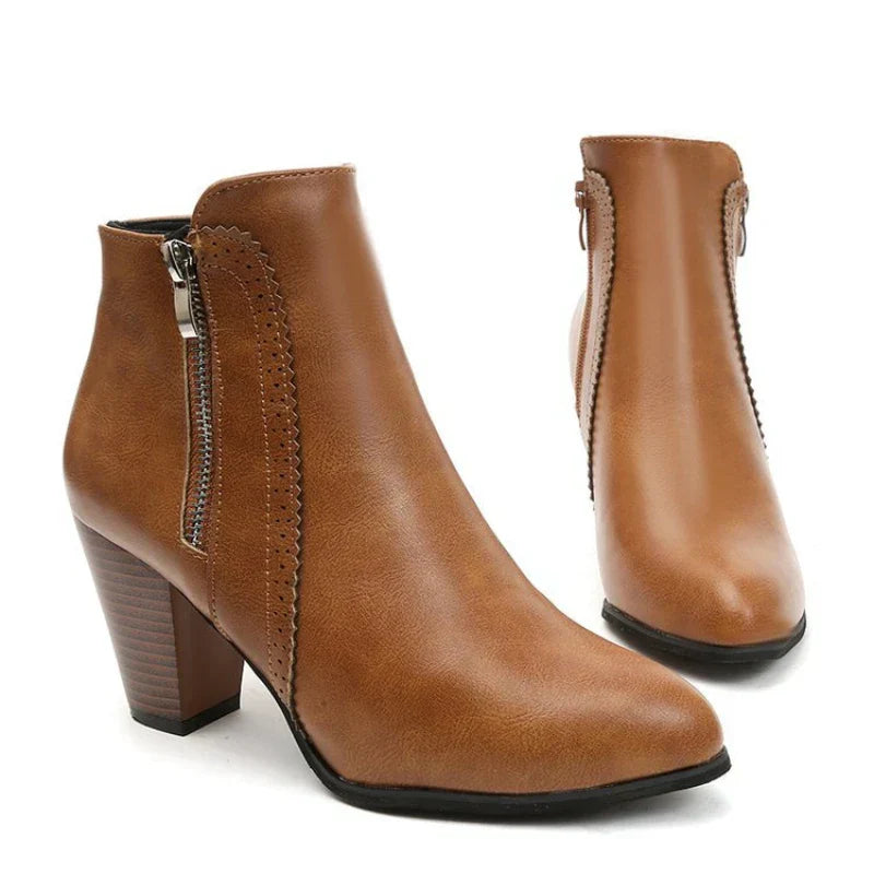 Buty retro z grubym obcasem