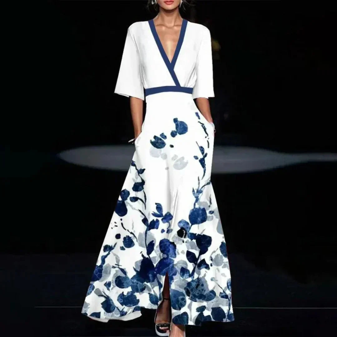 Jamie - Elegancka sukienka maxi w kwiatowy wzór