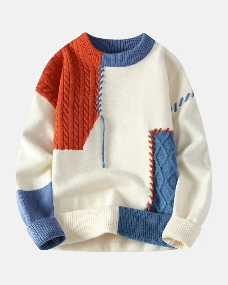 Cormac- Sweter z blokami kolorów