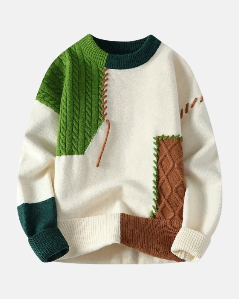 Cormac- Sweter z blokami kolorów