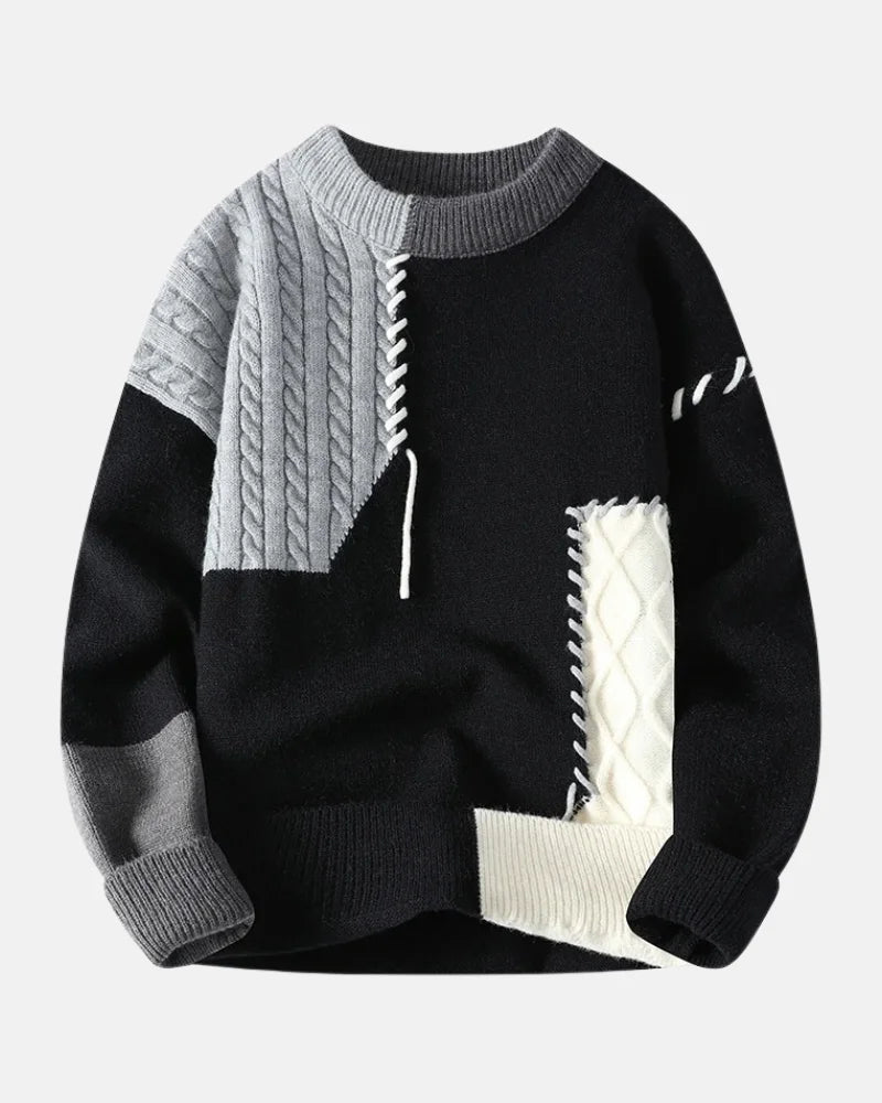 Cormac- Sweter z blokami kolorów