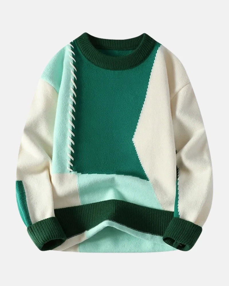 Cormac- Sweter z blokami kolorów