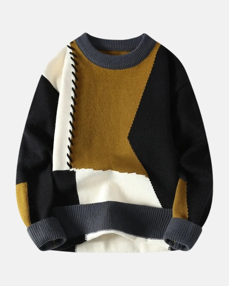 Cormac- Sweter z blokami kolorów