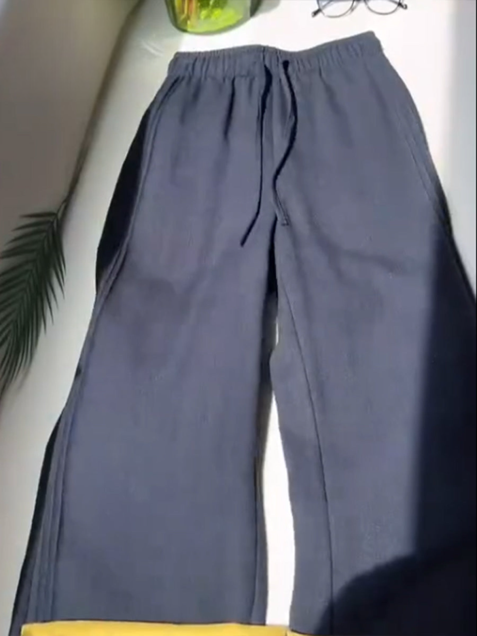 Damskie Szerokie Spodnie Casual z Tencelu i Lnu