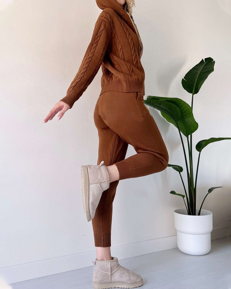 Ania - Zestaw dwuczęściowy casual twist Jacquard