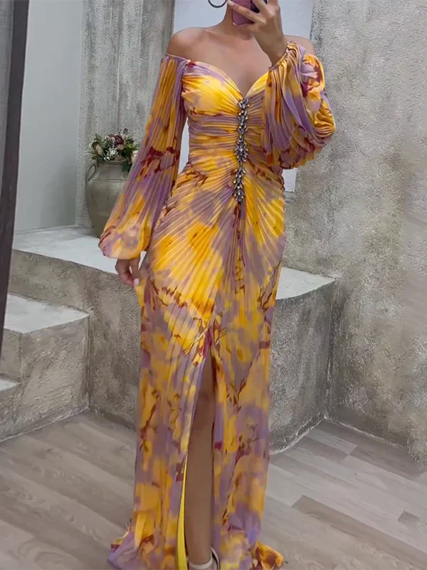 Gisselle - Elegancka sukienka z dekoltem w szpic