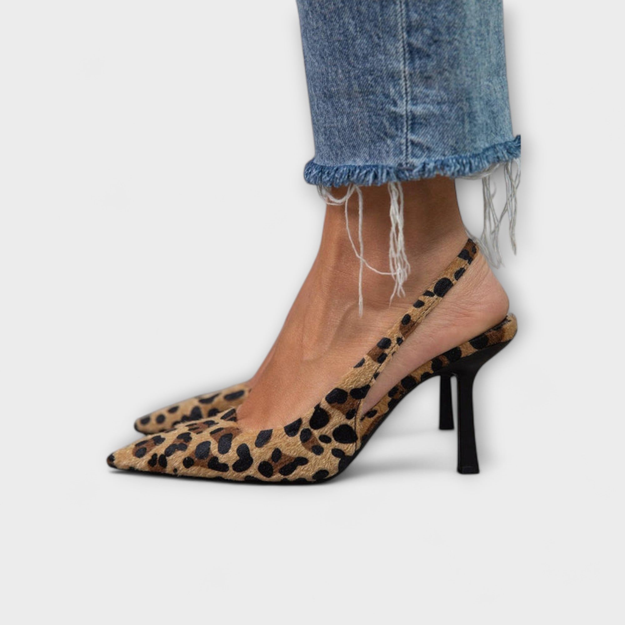 Liorina – Slingback z motywem lamparta
