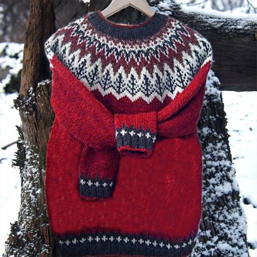 Bella - Jacquard Pullover Sweater