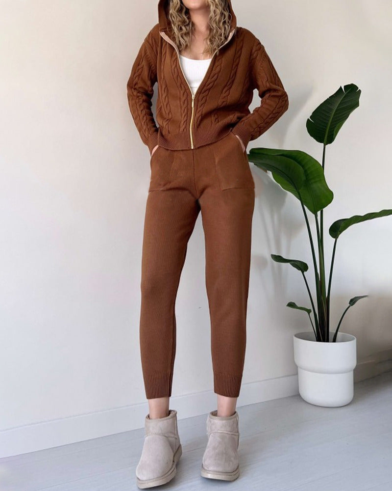 Ania - Casual Twist Jacquard Dwuczęściowy zestaw