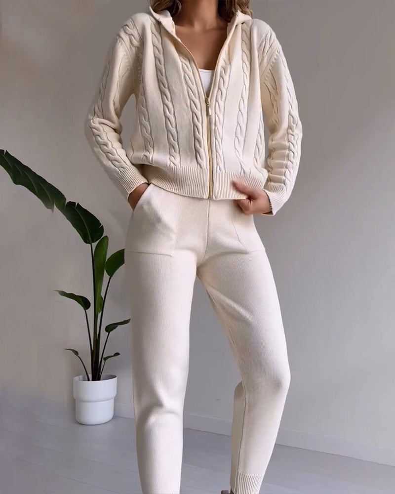 Ania - Zestaw dwuczęściowy casual twist Jacquard