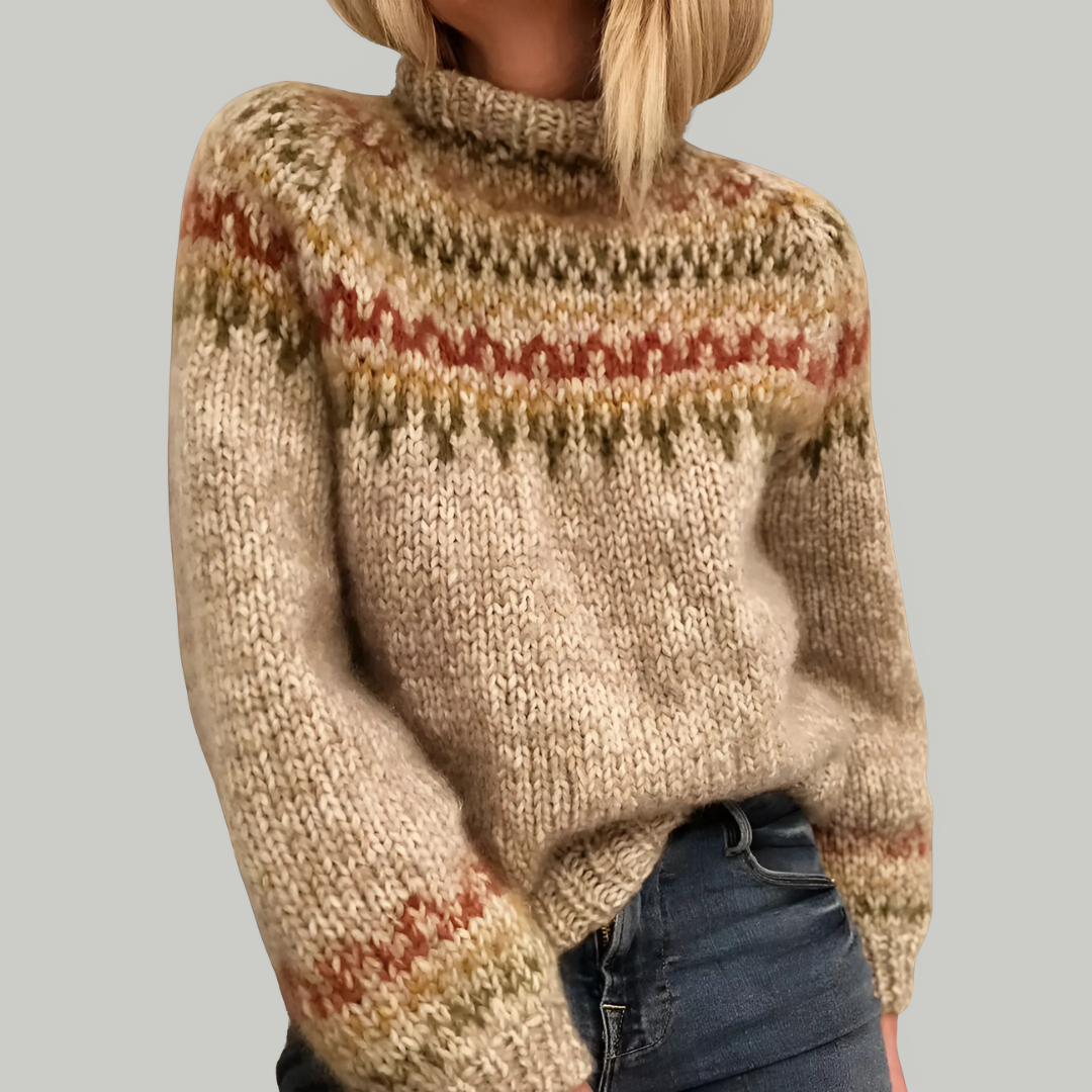 Alice - High Collar Pullover Sweater