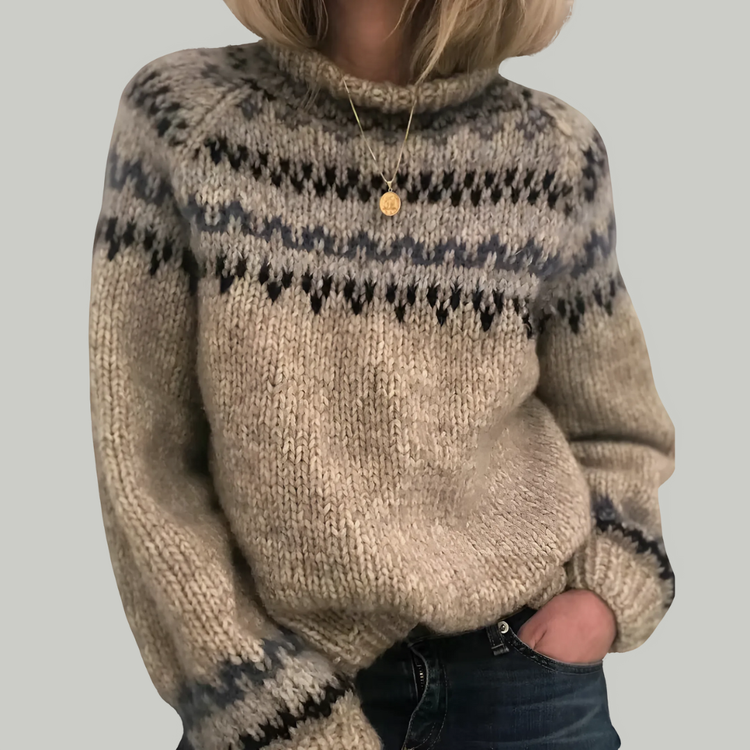 Alice - High Collar Pullover Sweater